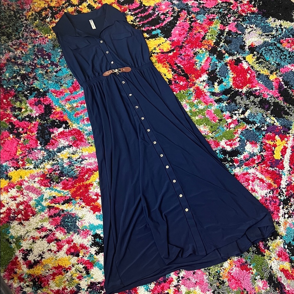 Elegant Navy Blue Maxi Dress